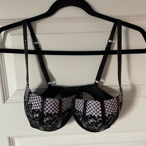 Victoria’s Secret Very Sexy Balconet Lavender and Black Lace Push Up Bra 34D